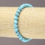 Bracciale elastico in turchese (perle pressate) lisce, diametro 6 mm+