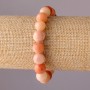 Bracciale in elastico con selenite, perle lisce, diametro 10 mm, circonferenza 18 cm