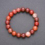 Bracciale in quarzo rutilo assortito su elastico, perle lisce, diametro 10(±) mm, lunghezza 18 cm