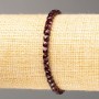 Bracciale Granato pietra naturale tagliata cubo, diametro 4 mm, lunghezza 18 cm ( stretch )