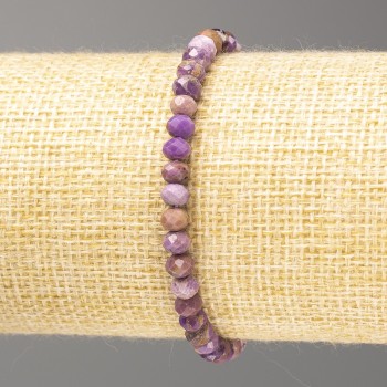 Bracciale in pietra naturale fosfosiderite, rondelle sfaccettate, diametro 5×3,5 mm (±), lunghezza 18 cm (elastico)