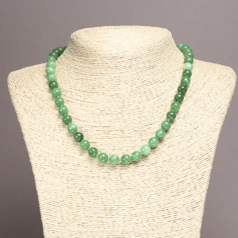 Collana in crisoprasio (artificiale) sfere lisce, diametro 8 mm, lunghezza 45 cm