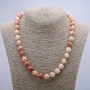 Collana in selenite artificiale, sfere lisce, diametro 10 mm (+/-), lunghezza 46 cm+