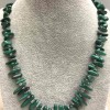 Collana in pietre naturali di malachite, granuli a forma di ago, diametro 12-16×3-5 mm, lunghezza 50 cm ± con chiusura