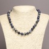 Collana in sodalite naturale, sfere lisce, diametro 10 mm ±, lunghezza 45 cm ±