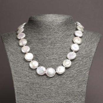 Collana di perle barocche naturali, diametro 17 mm ±, lunghezza 48 cm ±