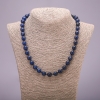 Collana in apatite sintetica sfaccettata, sfera di diametro circa 10 mm, lunghezza 50 cm