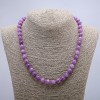 Collana in quarzo tonato rosa, palline lisce, diametro 6(+-)mm, lunghezza 46 cm+