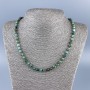 Collana in crisocolla e lapislazzuli, pallina sfaccettata da 6 mm, lunghezza 52 cm +