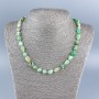 Collana in crisoprasi naturale levigata, diametro 9×11 mm, lunghezza 50 cm +