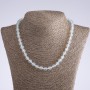 Collana di pietra lunare, grani sfaccettati, diametro 8 mm, lunghezza 45 cm