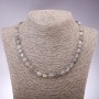 Collana in labradorite sfaccettata, diametro 7×10 mm, lunghezza 45 cm