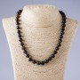 Collana con occhio di falco, perle lisce da 10 mm, lunghezza 50 cm