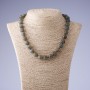 Collana in labradorite naturale, lunghezza 47 cm, diametro 12 mm