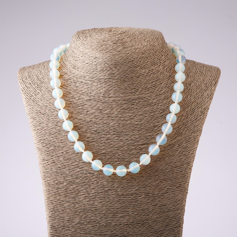 Collana con Pietra Lunare, diametro 10 mm, lunghezza 45 cm+