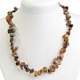 Collana con occhio di tigre «Farfalla» levigata 8-20 mm (+- 4), lunghezza 49 cm