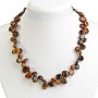 Collana Occhio di Tigre «Farfalla» 8-20 mm, lunghezza 46 cm