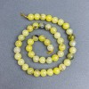 Perline di turchese giallo lisce a pallina, diametro 8,5 mm ± su filo, lunghezza 38 cm+