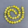 Perline di turchese giallo lisce a palline, diametro 10 mm ±, su filo, lunghezza 38 cm+