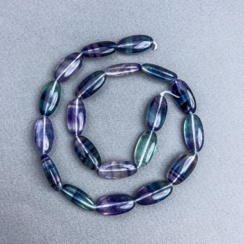 Perle di fluorite naturali a forma ovale, diametro 20x10 mm ± su filo, lunghezza 40 cm+