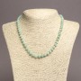 Collana di giadeite birmano con perle lisce, diametro circa 6 mm (±), lunghezza 45 cm+