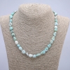 Collana in pietra naturale Larimar levigata, perline 6x10 mm, lunghezza 45 cm +
