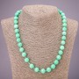 Collana in amazonite artificiale con perle lisce, diametro 10(±)mm, lunghezza 48 cm