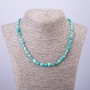 Collana in amazonite sfaccettata, diametro 5-7 mm, lunghezza 47 cm