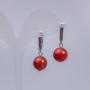 Orecchini Diaspro Rosso (artificiali) palline lisce, diametro 12 mm, lunghezza 3 cm