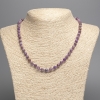 Collana in fosfosiderite naturale con palline sfaccettate da 6 mm, lunghezza 48 cm +