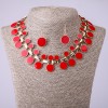 Set di collana Porta e orecchini smalto rosso, lunghezza 45 cm