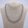 Collana in terahertz, perle lisce da 8 mm, lunghezza 45 cm +