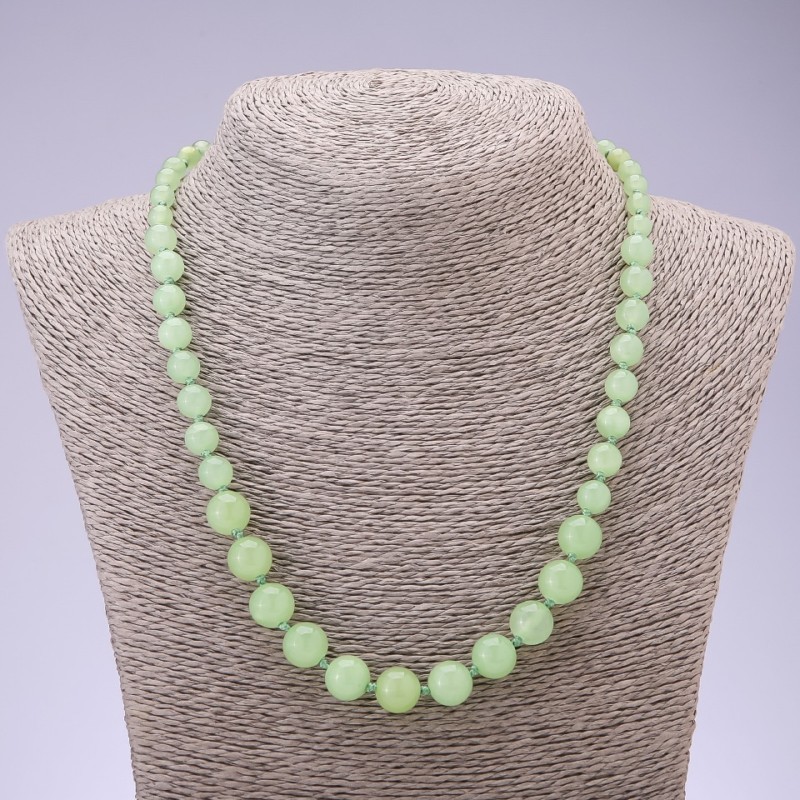 Collana in onice, diametro 6-10 mm, lunghezza 47 cm, annodata
