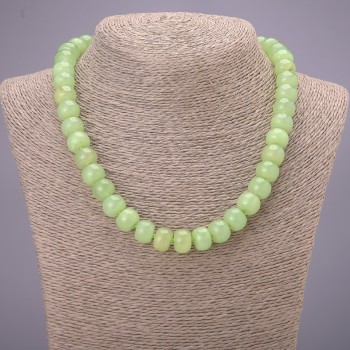 Collana in onice liscia a rondelle, diametro 12x9 mm (±), lunghezza 45 cm