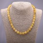 Collana di quarzo rutilato, sfere lisce, diametro 8 mm, lunghezza 48 cm