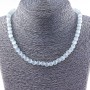 Collana con Occhio di Gatto grigio, perle da 8 mm, lunghezza 40 cm