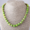 Collana in varisite verde chiaro, lunghezza 45 cm, diametro 9-10 mm