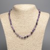 Collana in charoite, pietra naturale, sfaccettata, diametro 8×6 mm ±, lunghezza circa 50 cm ±