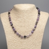 Collana in charoite, pietra naturale, perline sfaccettate, diametro ca. 12×8 mm, lunghezza ca. 50 cm