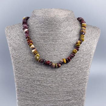 Collana di diaspro Mookaite, perline a chip, diametro 8×5 mm ±, lunghezza 48 cm ±