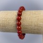 Bracciale Corallo Rosso artificiale, perle lisce da 10 mm, lunghezza 18 cm ±