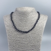 Collana in pietra sintetica avventurina blu sabbia, perline lisce di diametro 6 mm, lunghezza 48 cm