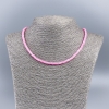 Collana-choker di madreperla naturale (tonata) rosa lampone chiaro, rondelle lisce, diametro 4×2 mm, lunghezza 48 cm+