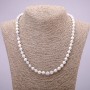 Collana in kaolinite con perle lisce da 6 mm, lunghezza 45 cm+