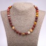 Collana di jasper Mookaite con sfere lisce, diametro 10 mm, lunghezza 48 cm