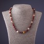Collana in Diaspro Mookaite, lunghezza 45 cm, diametro 8 mm