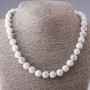 Collana in kaolinite, sfere lisce, diametro 10 mm, lunghezza 45 cm