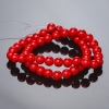 Perline su filo di corallo pressato, palline lisce, diametro 8 mm+-, lunghezza 37 cm+-
