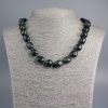 Collana in serafinite, pietra naturale sfaccettata, diametro 14×9 mm, lunghezza 50 cm