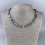 Collana in diaspro naturale con perline lisce, diametro 6,5 mm, lunghezza 49 cm ±
